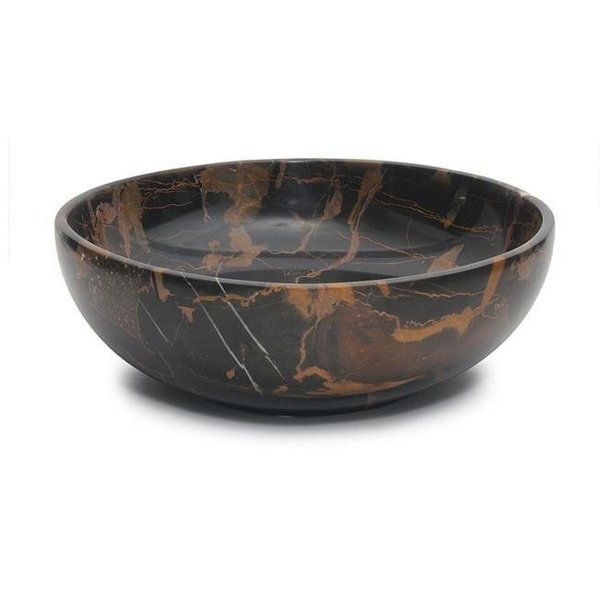 Marble Crafter Marble Crafter BW20-BG 12 in. Laurus Bowl; Black & Gold Marble BW20-BG
